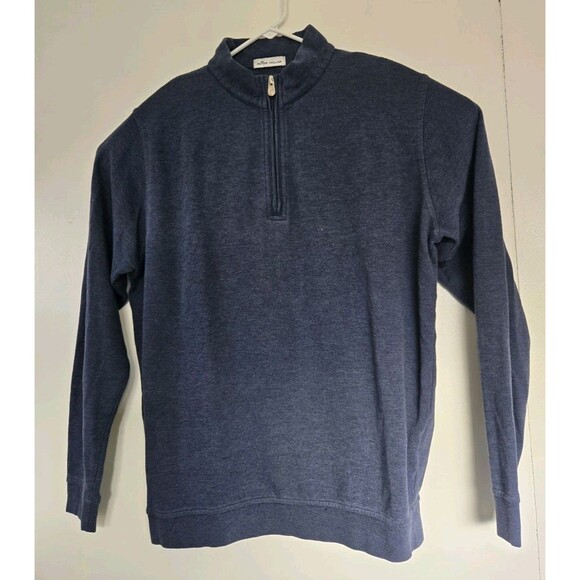 Peter Millar Sweater Mens L Blue Golf Performance 1/4 Zip Pullover Sweatshirt - Picture 1 of 9